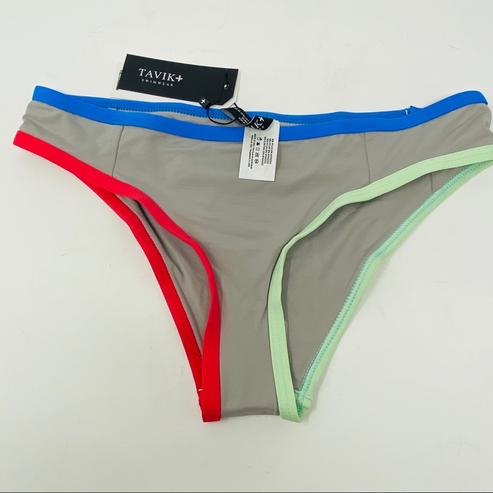 TAVIK Jayden Color Block Cheeky Bikini Bottom Small